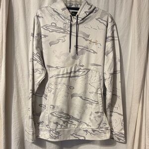 Under Armour White and Gray Patterned Hoodie